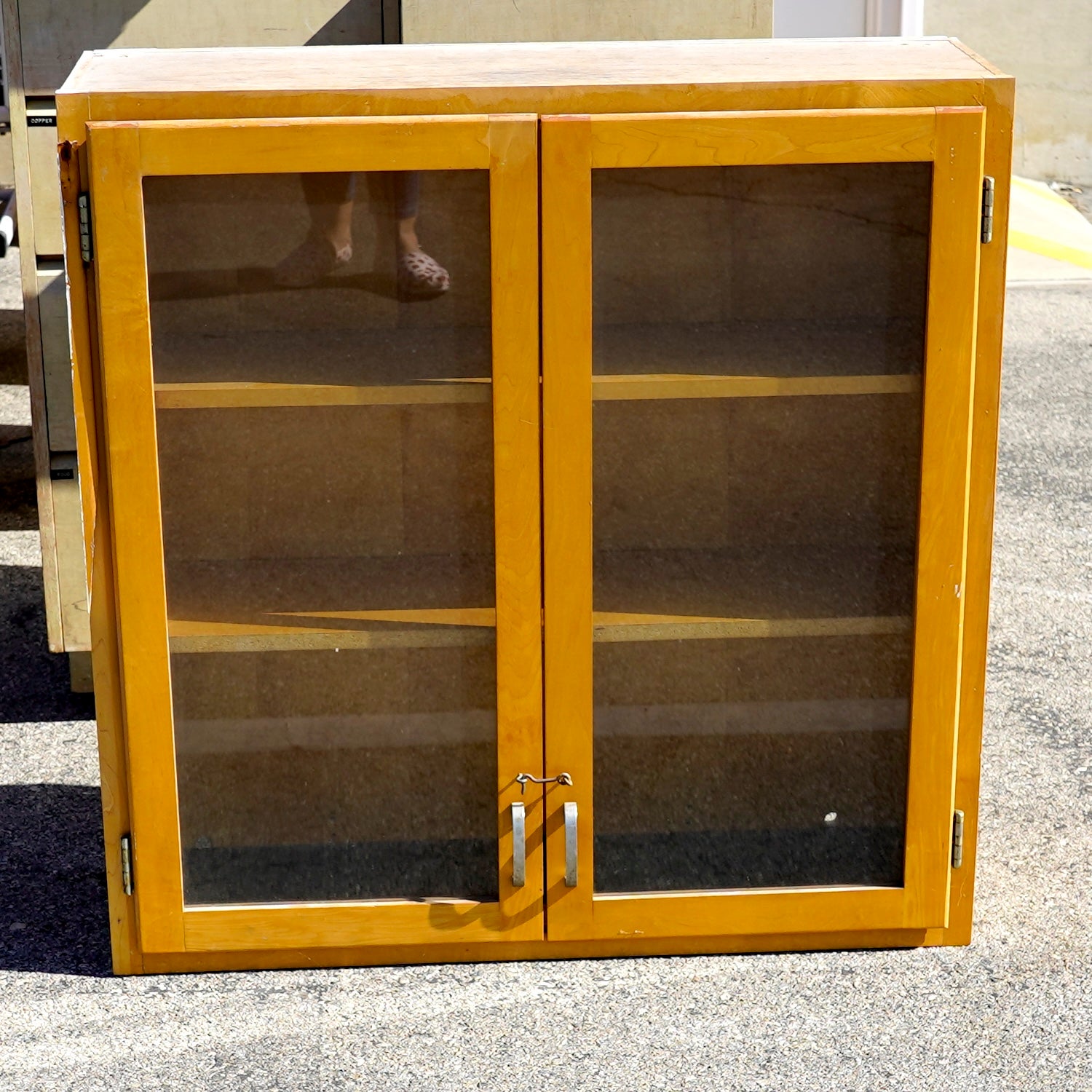 2-Door Glass-and-Wood Cabinet