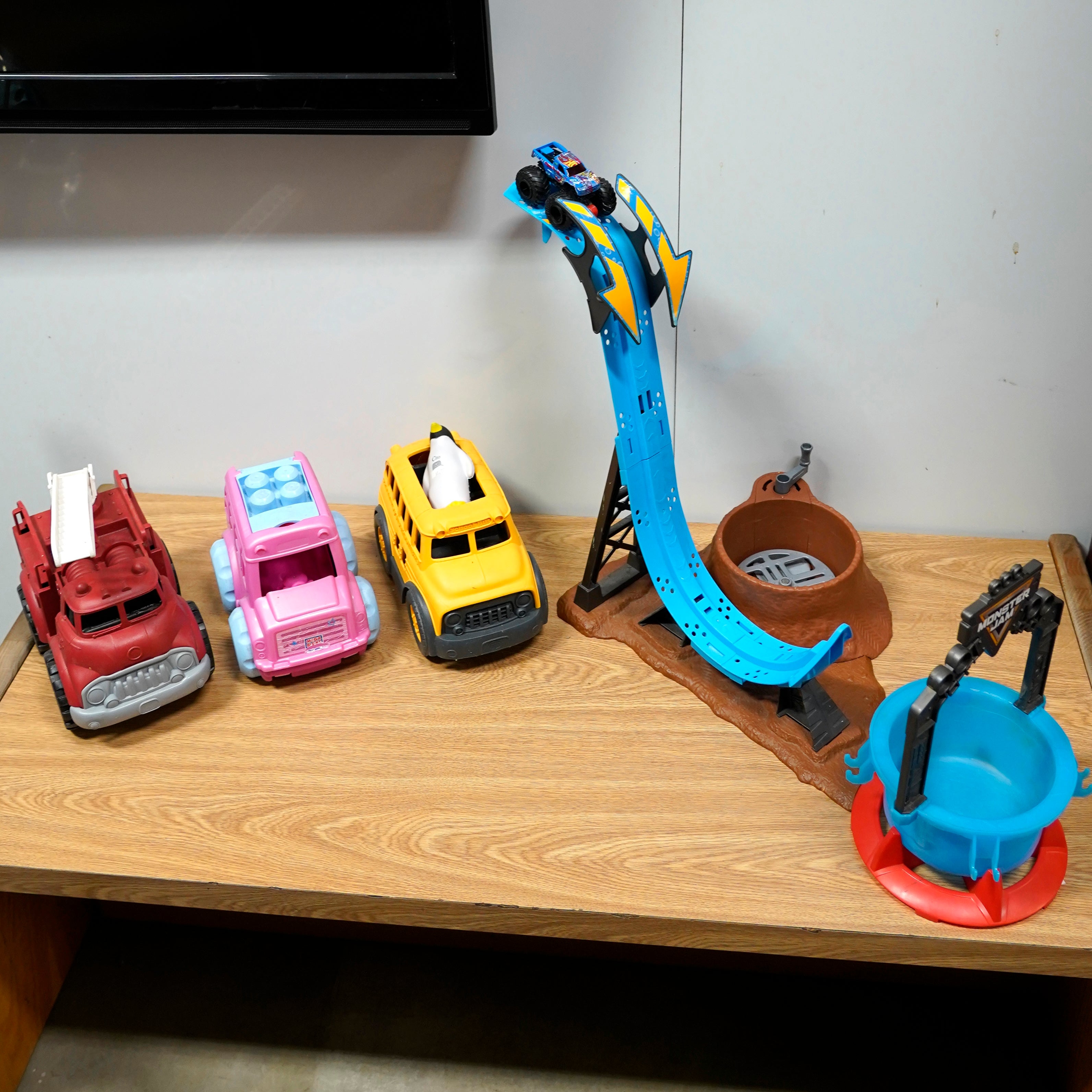 Toy Race Track and Ramp + Toy Cars