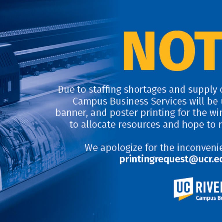 Large Format Sign, Poster, and Banner Printing Services are Closed for Winter Quarter 2022