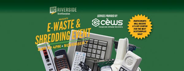 E-Waste and Shredding Event with bucket of electronics