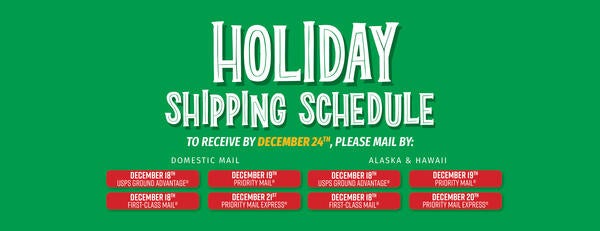 2024 Holiday Shipping Deadlines