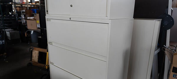 White filing cabinet