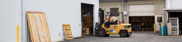 Forklift at Receiving Services