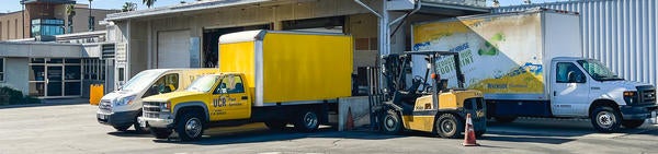 Receiving Services Loading Dock with Vehicles