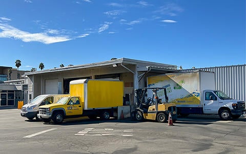 Receiving Services Loading Dock with Vehicles