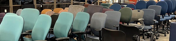 Office chairs of multiple colors