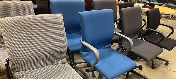 Office chairs of multiple colors