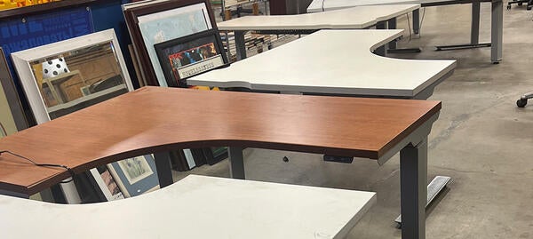 L-shaped tables