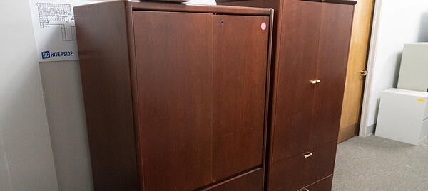 tall wood cabinets