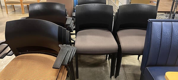 brown and wood office chairs