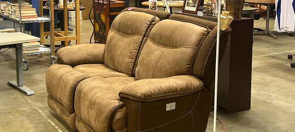 brown loveseat recliner