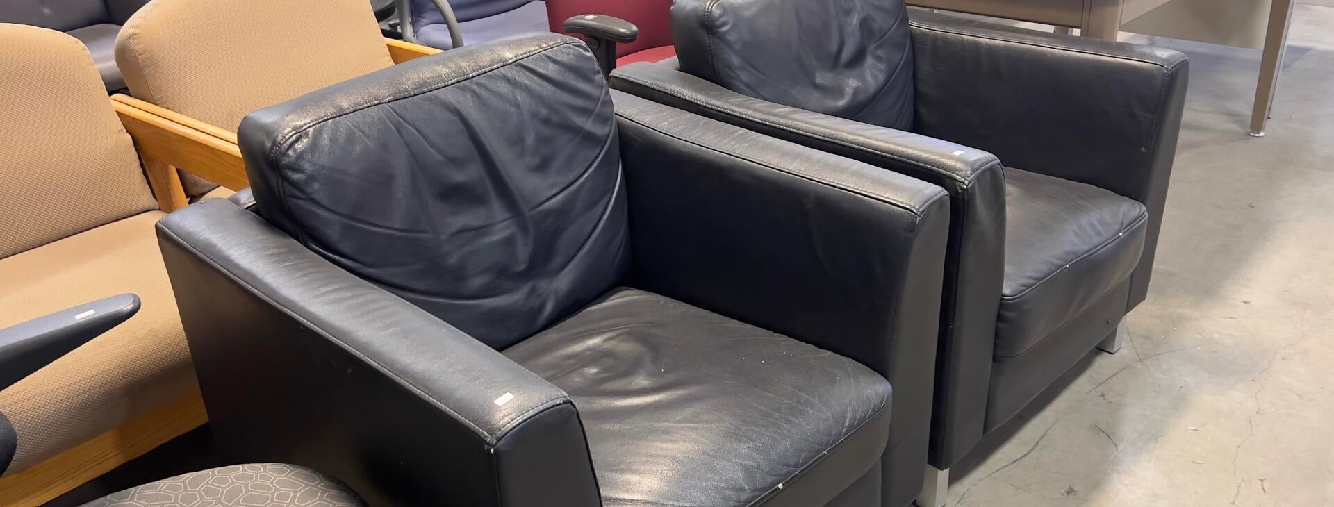 Black leather chairs