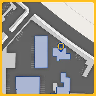Campus map showing the location of Mail Services.